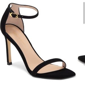 NWT STUART WEITZMAN Amelina 95 Black Suede Heels, 10us